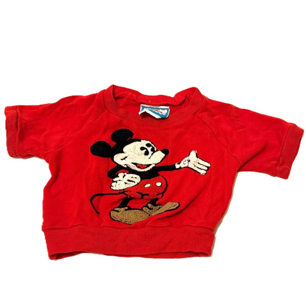 Sunday Comics Disney 80s Vintage Chenille Mickey Sweat Shirt Toddler 2T